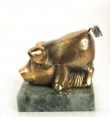 0011741 Бронза Сувенир  Визитница "Свинья"