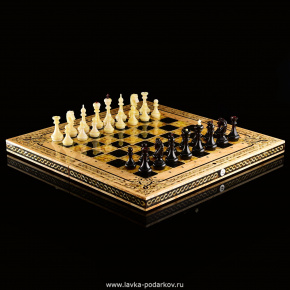 Шахматы с инкрустацией из янтаря и янтарными фигурами "Арабески-Тина", фотография 0. Интернет-магазин ЛАВКА ПОДАРКОВ
