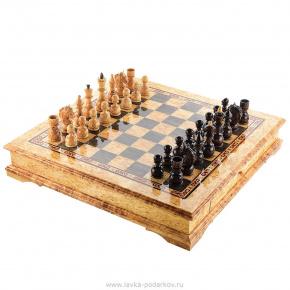 Шахматный ларец  деревянный из карельской березы, фотография 0. Интернет-магазин ЛАВКА ПОДАРКОВ