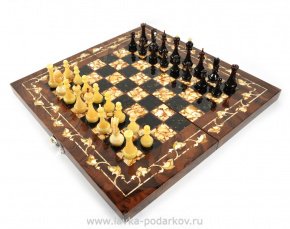 Янтарные шахматы "Готика", фотография 0. Интернет-магазин ЛАВКА ПОДАРКОВ