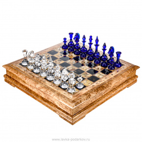 Шахматы из карельской березы с фигурами из хрусталя, фотография 0. Интернет-магазин ЛАВКА ПОДАРКОВ