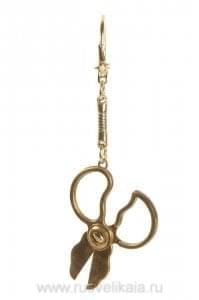 12882 Сувенир БРЕЛОК "Ножницы"  10 см Бронза