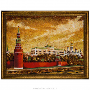Картина янтарная "Большой Кремлевский дворец" 60х80 см, фотография 0. Интернет-магазин ЛАВКА ПОДАРКОВ