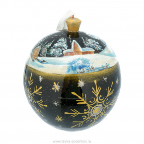 Новогодний елочный шар с росписью "Природа", фотография 0. Интернет-магазин ЛАВКА ПОДАРКОВ