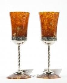 8919-Б-2перс Янтарь Бокалы для вина "Антик" 2персоны в ПУ Бронза