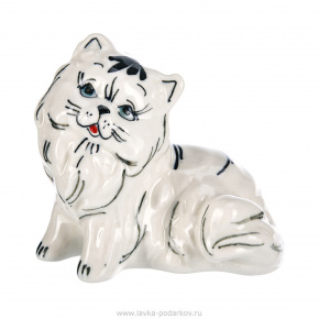 Статуэтка "Белый персидский кот". Гжель, фотография 0. Интернет-магазин ЛАВКА ПОДАРКОВ