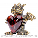 Статуэтка с янтарем "Дракон с сердцем"
