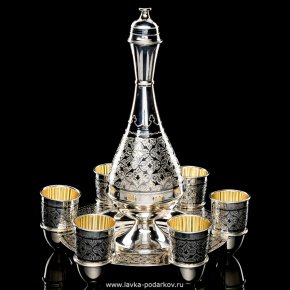 Питейный набор "Коронация" из серебра 875*, гравированный, фотография 0. Интернет-магазин ЛАВКА ПОДАРКОВ