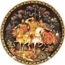 26117 Тарелка  сувенирная "Сказки."Три богатыря" д.20см  (Т200-327)