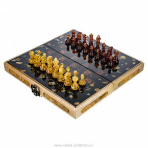 Шахматы с фигурами из янтаря "Классические" 32х32 см, фотография 0. Интернет-магазин ЛАВКА ПОДАРКОВ