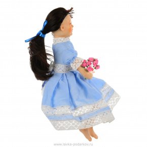 Кукла из полимерной глины "Девочка в голубом платье", фотография 0. Интернет-магазин ЛАВКА ПОДАРКОВ