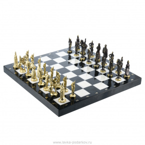 Шахматы из камня с бронзовыми фигурами "Русские", фотография 0. Интернет-магазин ЛАВКА ПОДАРКОВ