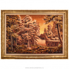 Картина янтарная "Осенний лес" 40х60 см, фотография 0. Интернет-магазин ЛАВКА ПОДАРКОВ