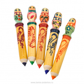 Набор цветных карандашей "Матрёшки" 5 штук, фотография 0. Интернет-магазин ЛАВКА ПОДАРКОВ