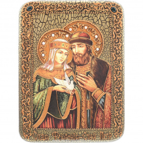 Икона деревянная подарочная "Петр и Феврония", фотография 0. Интернет-магазин ЛАВКА ПОДАРКОВ