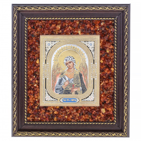 Настенная янтарная икона "Ангел Хранитель" 19х22 см, фотография 0. Интернет-магазин ЛАВКА ПОДАРКОВ
