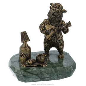 Бронзовая статуэтка "Медведь с водкой", фотография 0. Интернет-магазин ЛАВКА ПОДАРКОВ