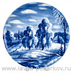 Декоративная тарелка "Зима". Гжель