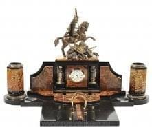 9167/3709/ФРЛ Нат.камень Настольный набор "Георгий Победоносец" Яшма 