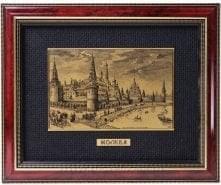  /16*21см Офорт черно-белый "Старая Москва. Вид на Кремль с моста" 