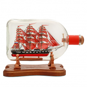 Модель корабля в бутылке "Алые паруса", фотография 0. Интернет-магазин ЛАВКА ПОДАРКОВ