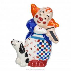 Керамическая статуэтка "Клоун со скрипкой и собакой", фотография 0. Интернет-магазин ЛАВКА ПОДАРКОВ