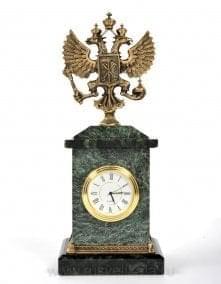 0011854 Бронза Часы "Санкт-Петербург" Змеевик