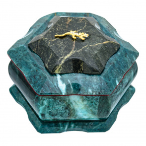 Шкатулка из натурального камня "Ящерица", фотография 0. Интернет-магазин ЛАВКА ПОДАРКОВ
