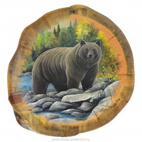 Панно из дерева "Медведь" Сухаря сосны, фотография 0. Интернет-магазин ЛАВКА ПОДАРКОВ