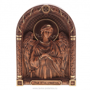 Деревянная резная икона "Ангел Хранитель" 32х23 см, фотография 0. Интернет-магазин ЛАВКА ПОДАРКОВ