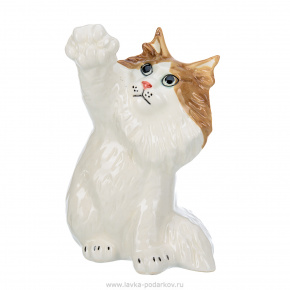 Фарфоровая статуэтка "Белый кот", фотография 0. Интернет-магазин ЛАВКА ПОДАРКОВ