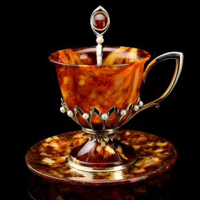 Чайная тройка "Императрица Екатерина II" янтарь, фотография 0. Интернет-магазин ЛАВКА ПОДАРКОВ