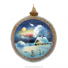 Новогодний елочный шар с росписью "Природа", фотография 0. Интернет-магазин ЛАВКА ПОДАРКОВ