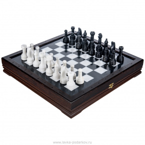 Шахматы с полем и фигурами из камня "Европейские" 43х43 см, фотография 0. Интернет-магазин ЛАВКА ПОДАРКОВ