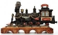 -1л  Фарфор ШТОФ "Паровоз" в цвете и золоте 1л в комплекте