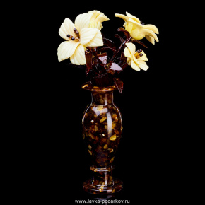 Сувенир "Букет цветов в вазе 5" из янтаря, фотография 0. Интернет-магазин ЛАВКА ПОДАРКОВ