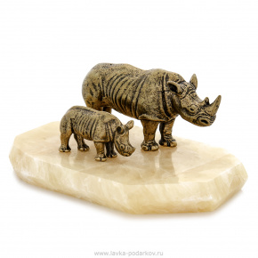 Бронзовая статуэтка "Носороги", фотография 0. Интернет-магазин ЛАВКА ПОДАРКОВ