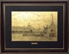  /42*55см Офорт черно-белый "Санкт-Петербург. Вид на Зимний дворец"