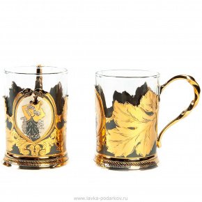 Чайный набор на две персоны Златоуст, фотография 0. Интернет-магазин ЛАВКА ПОДАРКОВ