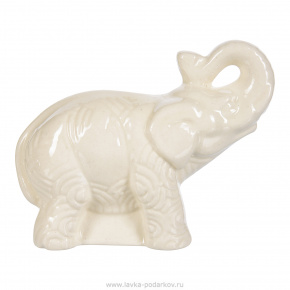 Статуэтка "Белый слон". Гжель, фотография 0. Интернет-магазин ЛАВКА ПОДАРКОВ