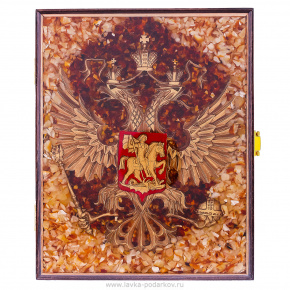 Ключница с янтарной мозаикой "Герб", фотография 0. Интернет-магазин ЛАВКА ПОДАРКОВ