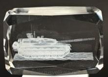   Лазерная графика Куб "Танк Т-90" 5*8см