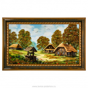 Картина янтарная "Пейзаж" 40х70 см, фотография 0. Интернет-магазин ЛАВКА ПОДАРКОВ