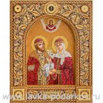 Икона из бересты "Святой Петр и Феврония Муромские" 