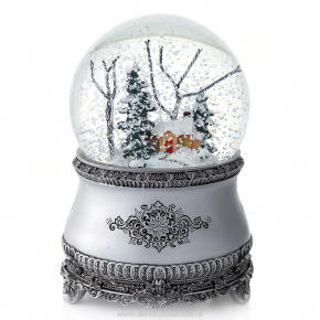 Стеклянный шар "Серебряная сказка" со снегом, фотография 0. Интернет-магазин ЛАВКА ПОДАРКОВ
