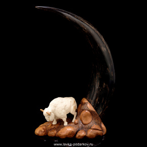 Скульптура из кости "Бизон" (рог бизона, бивень мамонта), фотография 0. Интернет-магазин ЛАВКА ПОДАРКОВ