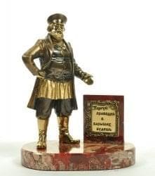 0011250 Бронза Скульптура "Купец" Яшма (4.52.1)