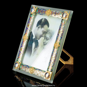 Фоторамка на свадьбу, с перегородчатой эмалью. Эксклюзивная, фотография 0. Интернет-магазин ЛАВКА ПОДАРКОВ