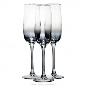 Набор 3 бокала для шампанского 175 мл "Черное море Омбре", фотография 0. Интернет-магазин ЛАВКА ПОДАРКОВ