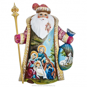 Деревянная статуэтка "Дед Мороз". Сюжет "Рождество", фотография 0. Интернет-магазин ЛАВКА ПОДАРКОВ